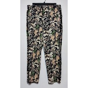 Violeta by Mango Tropical Noir‎ Joggers Size Medium Dark Academia Luxe Botanical